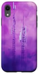 Coque pour iPhone XR Motif géométrique violet aquarelle 5G protection contre les radiations