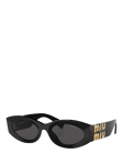 Miu Miu MU11WS Women's Oval Sunglasses, Black