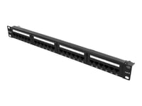 Deltaco Pan-112 - Patch-Panel - Rackmontering - Cat 6 - Utp - Rj-45 X 24 - Svart - 1U - 19"