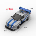 (GTR R34 Skyline)2024 Hot MOC Speed ​​City Car Champion Racer Classic Supercar Rakennuspalikat Brick Racing Super Technique Luova Autotalli Tee-se-itse