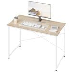 WOLTU Bureau, Bureau Informatique,120x60 cm, Table de Bureau, Bureau Chambre, Poste de Travail, Cadre en Métal, Bureau Scandinave, en Bois d'Ingénierie, Chêne Clair