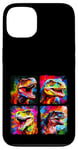 Coque pour iPhone 13 Dinosaure T Rex Pop Art Dessin Coloré Peinture