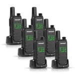 TDRADIO TD-M11 IP67 Waterproof 2 Way Walkie Talkies For Adults, Rechargeable Long Range Walkie Talkie, PMR446 Licence Free 2 Way Radio, NOAA Weather Two Way Radio For Security, Outdoor (6 Pack)