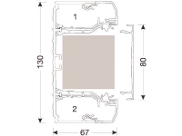 HAGER Kanalbotten BRHN 70130 PH, Höjd 70 mm, Bredd 130 mm, Längd 2000 mm, Pärlvit halogenfri plast. - (2 meter)