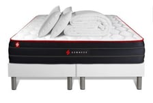 Pack sommier tapissier matelas  Ressorts ensachés et mémoire de forme avec couette et orei