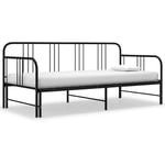 Cadre de canapé-lit extensible Lit simple pour adulte - Noir Métal 90x200 cm BV225390 Bonnevie