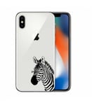 Coque Iphone XR zebre wild jungle raye transparente