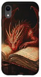 iPhone XR Aesthetic Gothic Red Dragon Reading Book Painting Bookish Case