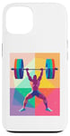 Coque pour iPhone 13 Musculaire Guy Overhead Pressing a Massive Barbell