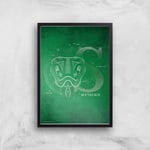 Harry Potter Slytherin Giclee Art Print - A3 - Black Frame