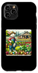 Coque pour iPhone 11 Pro Lapin de Pâques rétro avec inscription « Tending A Colorful Garden »