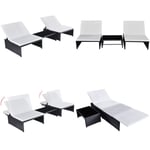 Vidaxl - Chaises inclinables de jardin lot de 2 et table résine tressée - chaise de jardin inclinable - chaises de jardin inclinables - Home & Living