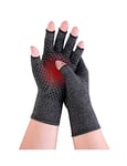 Donfri Arthritis Gloves Fingerless Compression Gloves Non-slip for Women Men Relieve Symptoms Rheumatoid Osteoarthritis Raynauds Disease Breathable Comfortable Fit Machine Washable (Black, M)