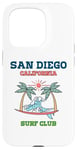 Coque pour iPhone 15 Pro Club de surf rétro de San Diego en Californie