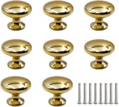 8 Pièces Poignée Bouton de Tiroir Boutons de Meuble Poignée de Porte Boutons de Porte D'or Boutons du Cabinet Metal avec Vis pour Meuble Cuisine Placards Porte D'armoire (25mm*30mm)