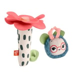 Fisher-Price Coffret de 2 peluches d’éveil Mon Abeille à Secouer collection Planet Friends, jouets sensoriels pour bébés à partir de 3 mois, HYR56