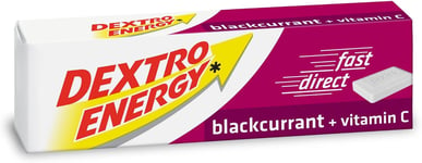 Dextro Energy Blackcurrant Glucose Tablets 24 Packs, Quick Energy Boost, 47g