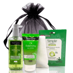 Oil Balancing Exfoliator, Facial Wash and Simple Sheet Mask for Oily Skin Bundle