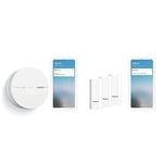 Netatmo Smart Smoke Alarm, 10-Years Battery life, Connected Smoke, Self-Testing, No Hub Necessary & Smart Door and Window Sensors, wireless, one-piece, pack of 3, vibration detection, DTG-UK