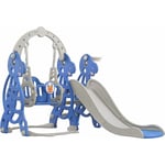 Toboggan pour enfants - Balançoire et toboggan - Avec panier de basket-ball - Toboggan pliable - Robuste - Avec toboggan extra long 175x140x120cm