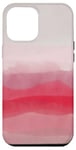 Coque pour iPhone 14 Plus Aquarelle rouge coucher de soleil, nuages, vagues de l'océan et montagnes