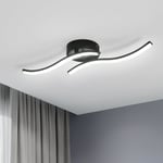 Modern LED-taklampa, 14W 1400LM, svart, akryl inomhusbelysning, 6500K kallvitt, för sovrum, vardagsrum