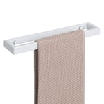 SAYAYO Porte-Serviettes sans Perçage de Salle de Bain, Porte Serviettes Adhésif Anneau Porte Serviettes Mural 30CM, Support Serviettes Blanc Brillant en Acier Inoxydable SUS304 Fixé au Mur, EGJF030-W