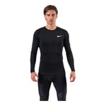 Nike Homme Np Top Tight T shirt manches longues, Black/(White), FR : L (Taille Fabricant L-T) EU