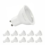 sanlumia 10 X 5W GU10 LED Super Bright Spotlight Bulb 430lm 100 Degree Beam Angle Non Dimmable 50W Halogen Equivalen Frosted Difuser Cool White 6400K