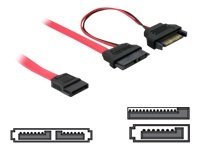 Delock Sata Slimline All-In-One Cable - Sata-Kabel - Serial Ata 150 - Smal Sata (Hona) Till Sata, Sata-Ström - 50 Cm