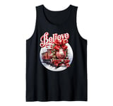 Christmas Train Christmas Believe Polar Express Xmas Santa Tank Top