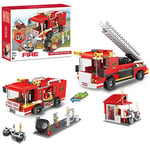 City 2 en 1 Jeux de Construction de Camion de Pompier, Jouets de Véhicule de Sauvetage des Pompiers, Cadeau de Noël, Jouets Créatifs, pour Garçons et Filles 6-12 184 Pièces