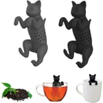 Teinfuser, 2-pack Silikon Teinfuser Teboll Tefilter (katt)  (FMY)