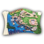 Magnet Souvenir 3D-karta Kroatien Kylskåpsmagnet Turist Souvenirer Handgjorda Harts Craft Magneter Hem Kök Dekoration Samling Present