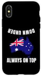 Coque pour iPhone X/XS Down Under porte toujours une carte amusante de l'Australie