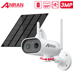 ANRAN 3MP Solar Battery Security Camera Outdoor Home Security System 2way Audio