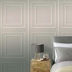 Rasch Beaded Wood Panel Wallpaper Realistic 3D Effect Panelling Grey 279282