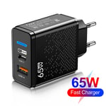 USB+PD Type-C 33W Phone Wall Charger for Xiaomi Samsung iPhone 14 (EU Black)