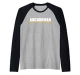 Anchorman The Legend Of Ron Burgundy White Yellow Text Raglan Baseball Tee