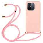 Xiaomi Redmi 12C Skal Vetestrå med Strap Rosa