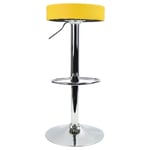 Kktoner - Tabouret de Bar Réglable en Hauteur Rotatif Spa Tabouret de Travail Tabouret de Bureau en Cuir synthétique Jaune