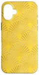 Coque pour iPhone 16 Plus Ambre Glow Jaune Orange Art Déco Motif éventail