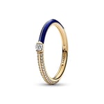 PANDORA Me 162528C01-54 bague double bleue et pavée