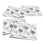 4x Rectangle Stickers - BW - Wooly Mammoth Ice Age Animal #43176