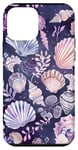 Coque pour iPhone 12 mini Violet Moderne Floral Coastal Petite-fille – Tendance