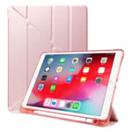 iPad 10.2 (2019) origami flipfodral i läder - Roséguld Rosa