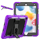 Case for iPad 9th Generation/iPad 8th Generation/iPad 7th Generation (10.2 inch, 2021.2020/2019 Model), 3 in 1 Kickstand Shock Proof Protective Case for iPad 10.2 Inch, Purple