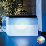 Coffre de rangement rectangulaire avec lumière en résine 80X35 cm mod. Roomy led Multicolor avec Batterie