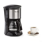 Moulinex Subito Cafetière filtre électrique, 0,6 L soit 6 tasses, Machine à café, Système anti goutte, Porte-filtre pivotant, Auto off 30 min FG150813, Noir/Inox