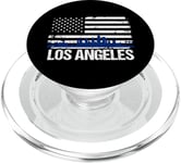 Drapeau américain vieilli Los Angeles City LA Skyline PopSockets PopGrip pour MagSafe